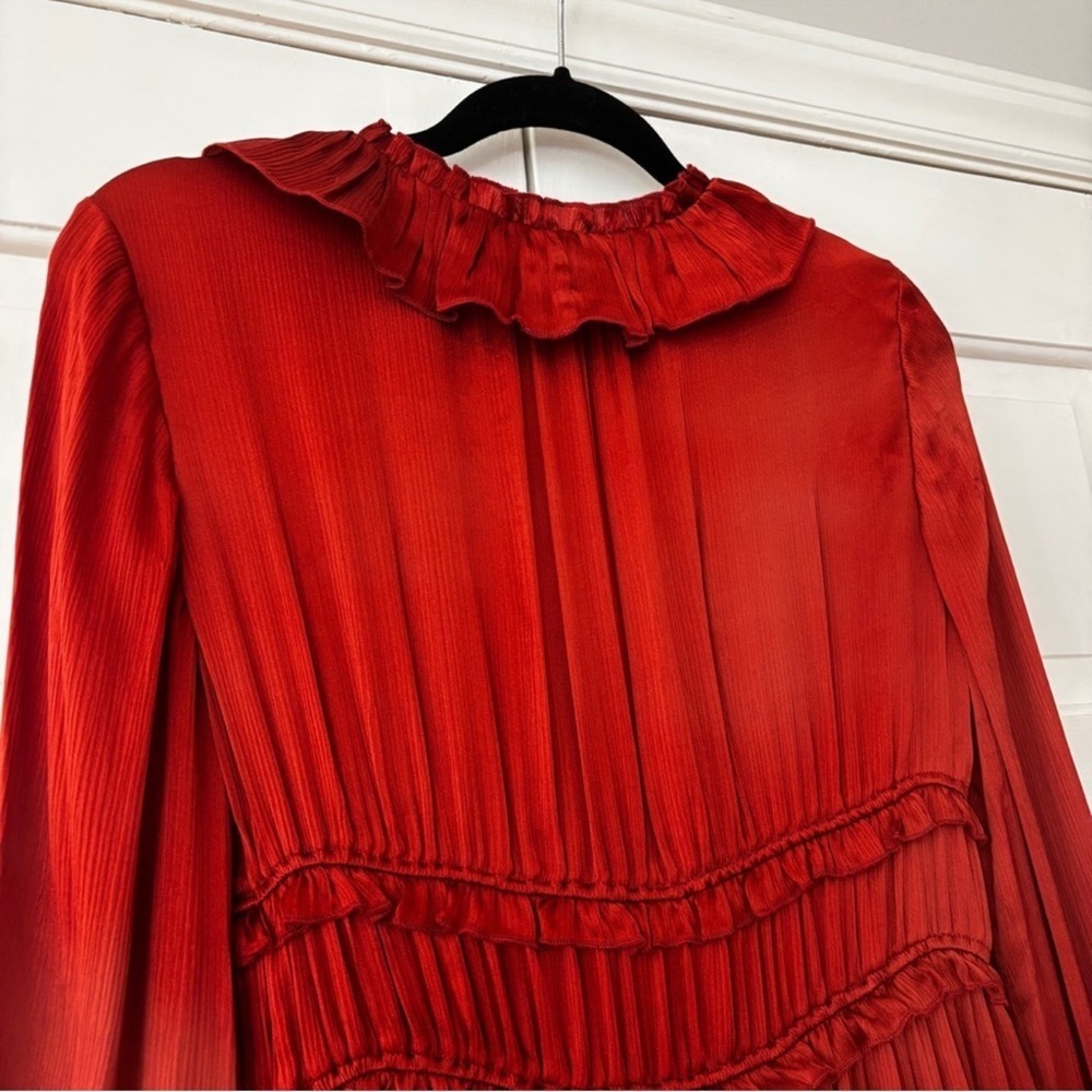 Ulla Johnson Callista Mini Dress in Rusted gold Crimson sz 4 - Picture 5 of 7
